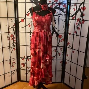 Crystal Doll Red Floral Maxi